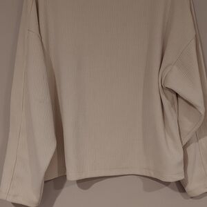 Women's Cream Ribbed Top